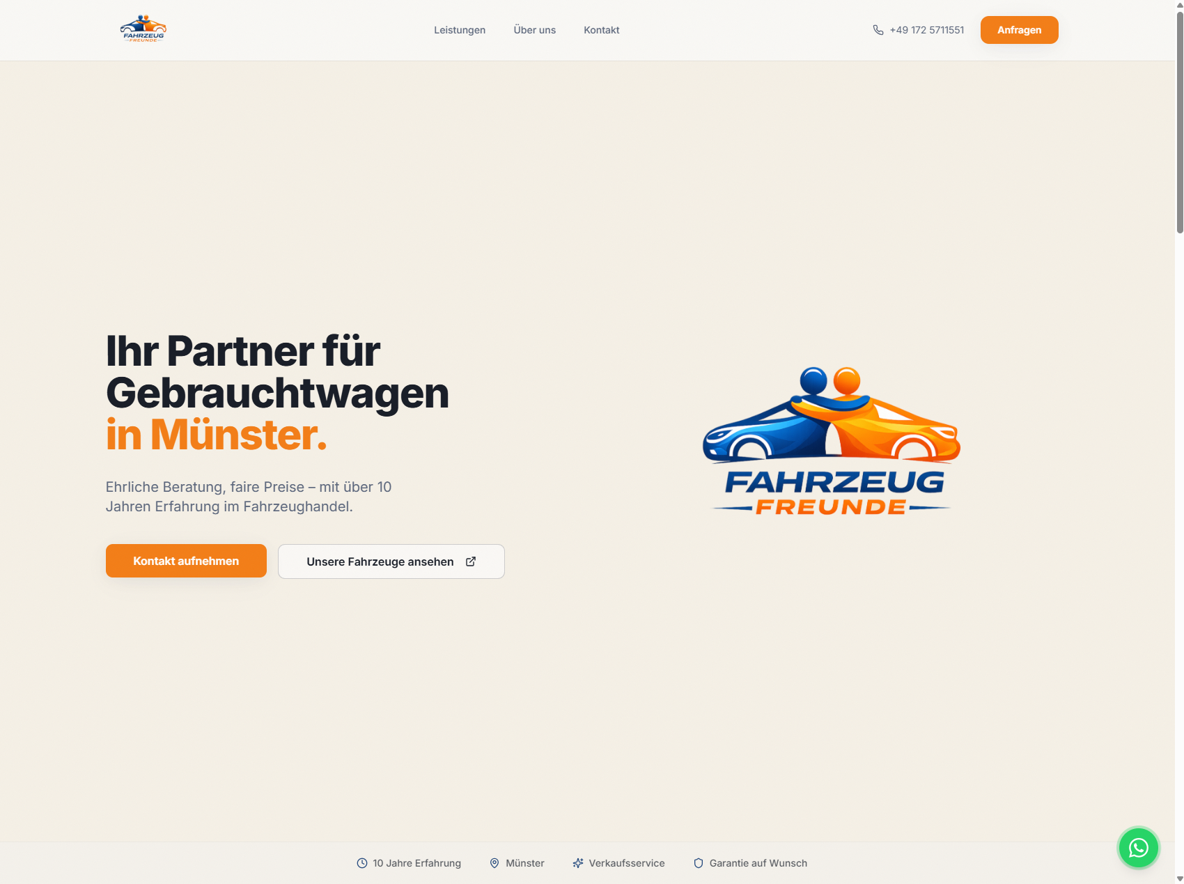 Webdesign-Referenz von VisiBuilt aus Swisttal: fahrzeug-freunde.de – Autohandel