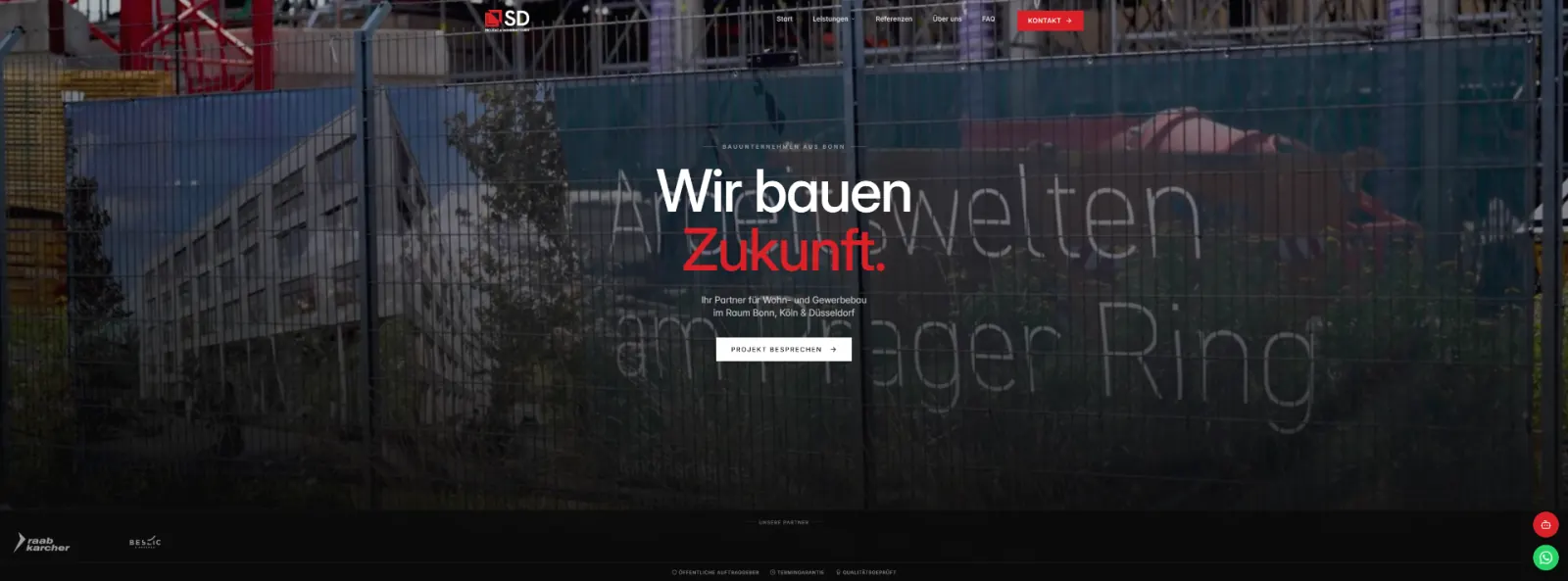 Webdesign-Referenz von VisiBuilt aus Swisttal: sd-projektwohnbau.de – Bauunternehmen