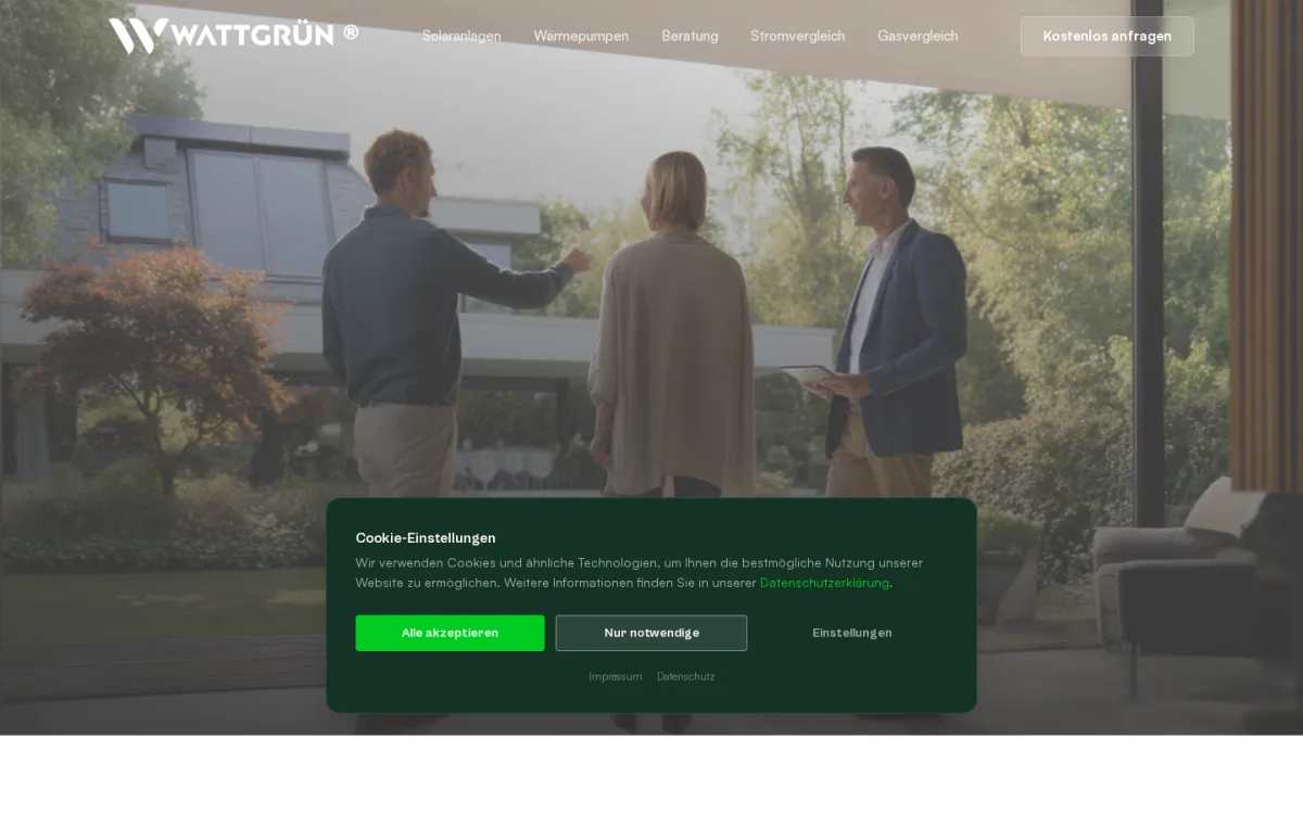 Webdesign-Referenz von VisiBuilt aus Swisttal: wattgruen-energie.de – Energie & Photovoltaik