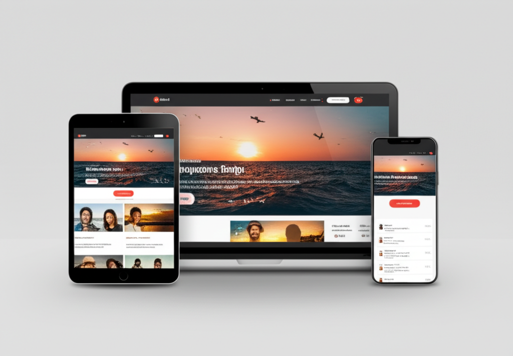 Responsive Website auf verschiedenen Geräten
