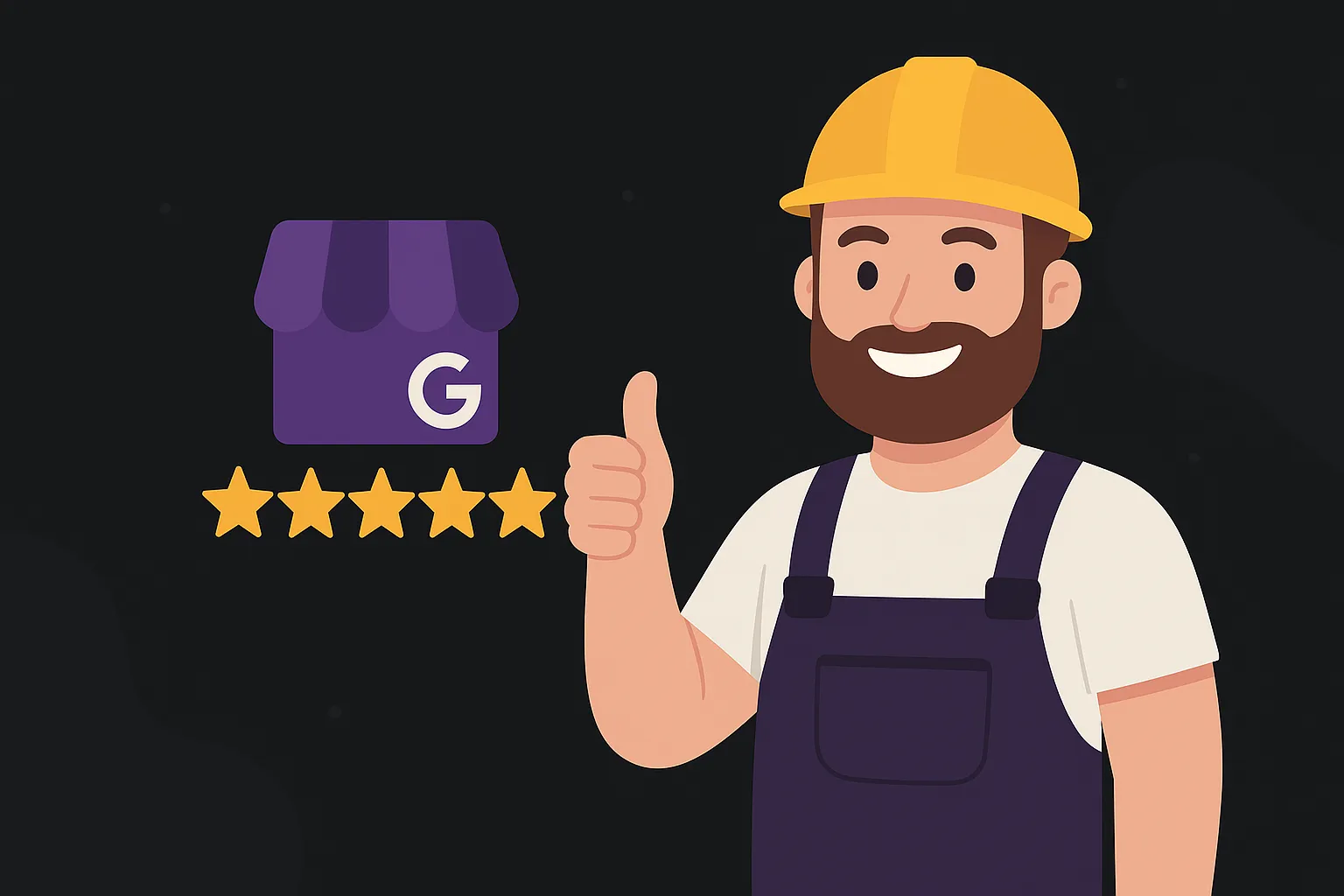Zufriedener Handwerker mit 5-Sterne Google Bewertung